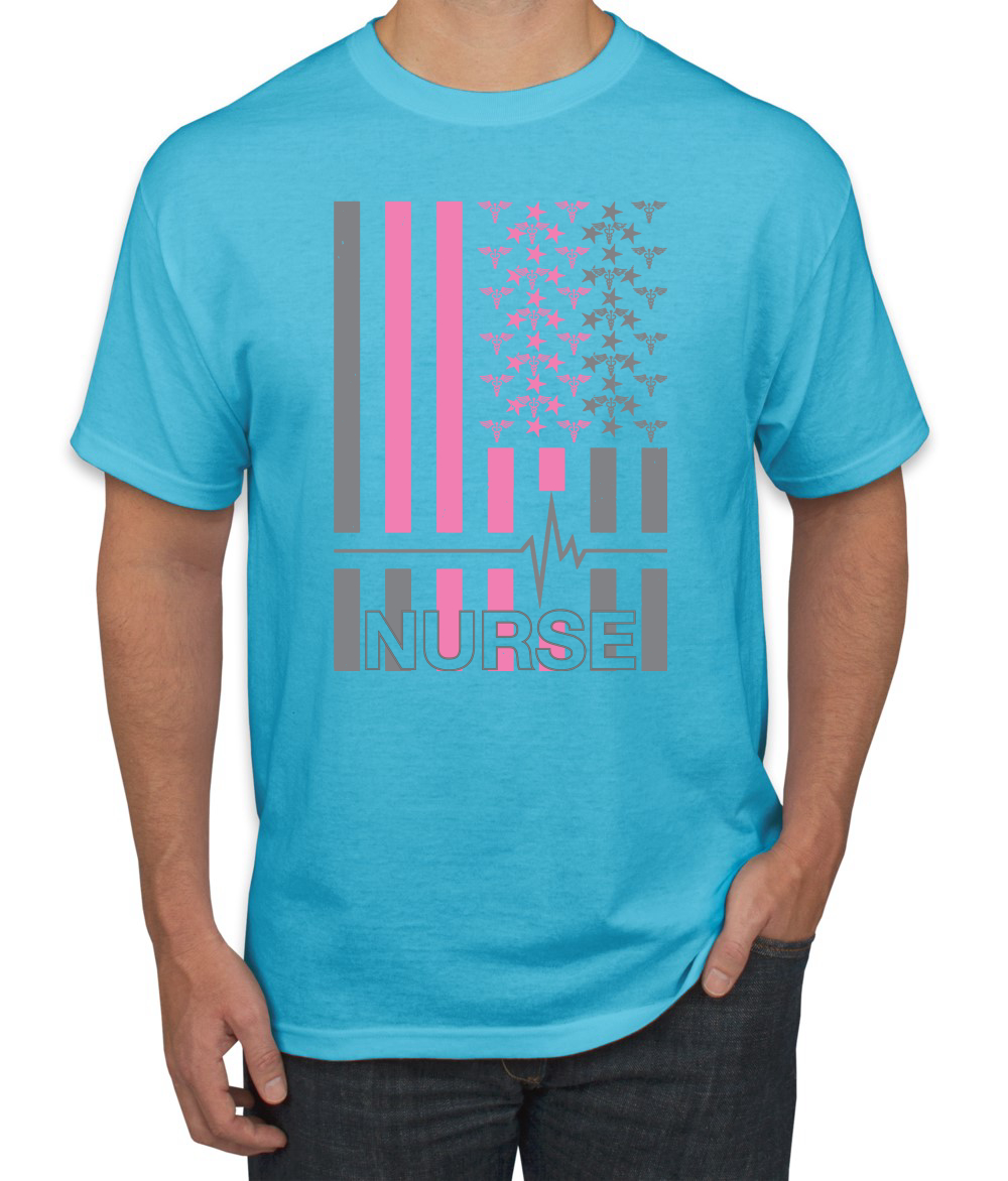 Camiseta gráfica Nurse Flag Heartbeat héroe cuidador enfermera hombre - Imagen 11 de 23