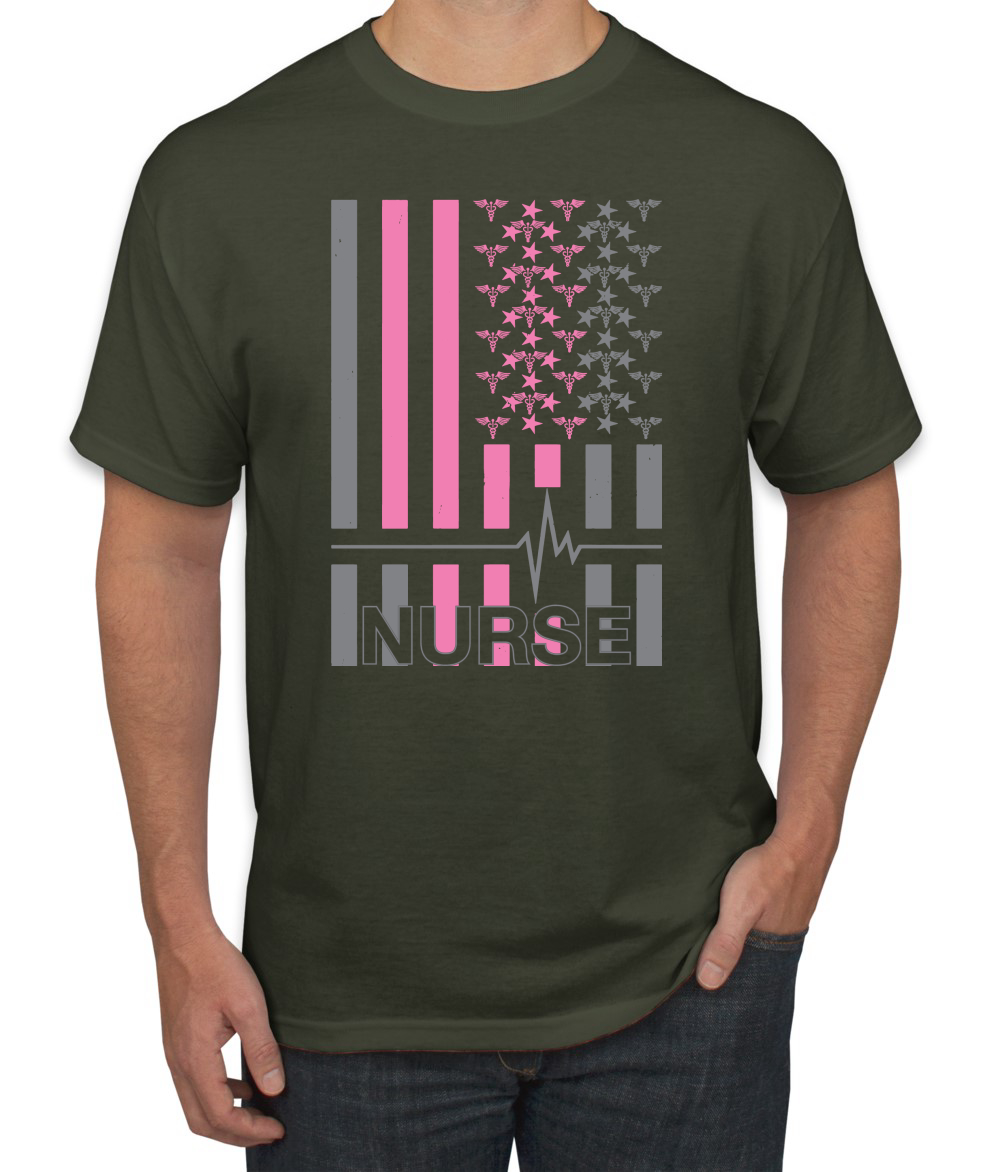 Camiseta gráfica Nurse Flag Heartbeat héroe cuidador enfermera hombre - Imagen 13 de 23