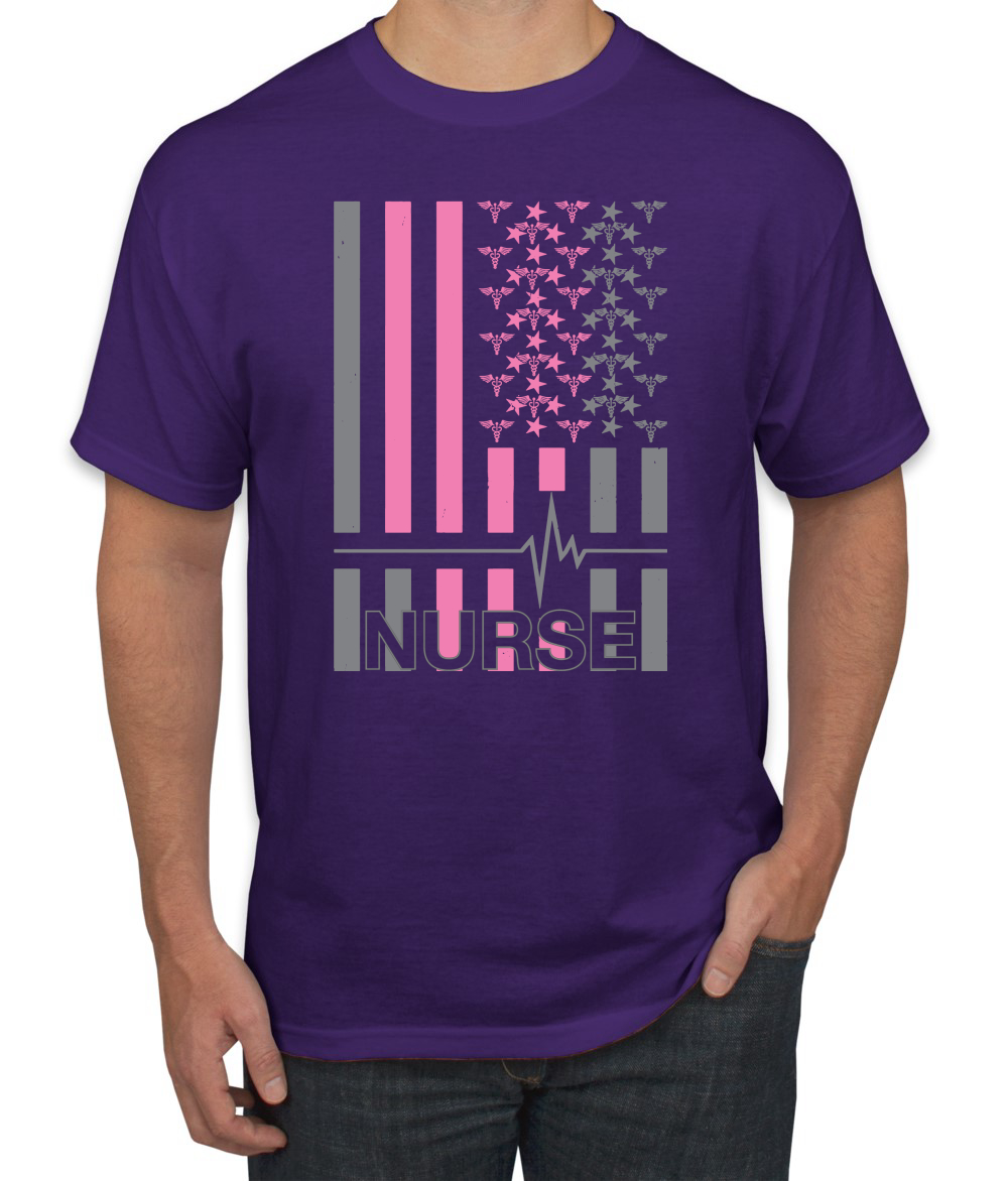 Camiseta gráfica Nurse Flag Heartbeat héroe cuidador enfermera hombre - Imagen 16 de 23