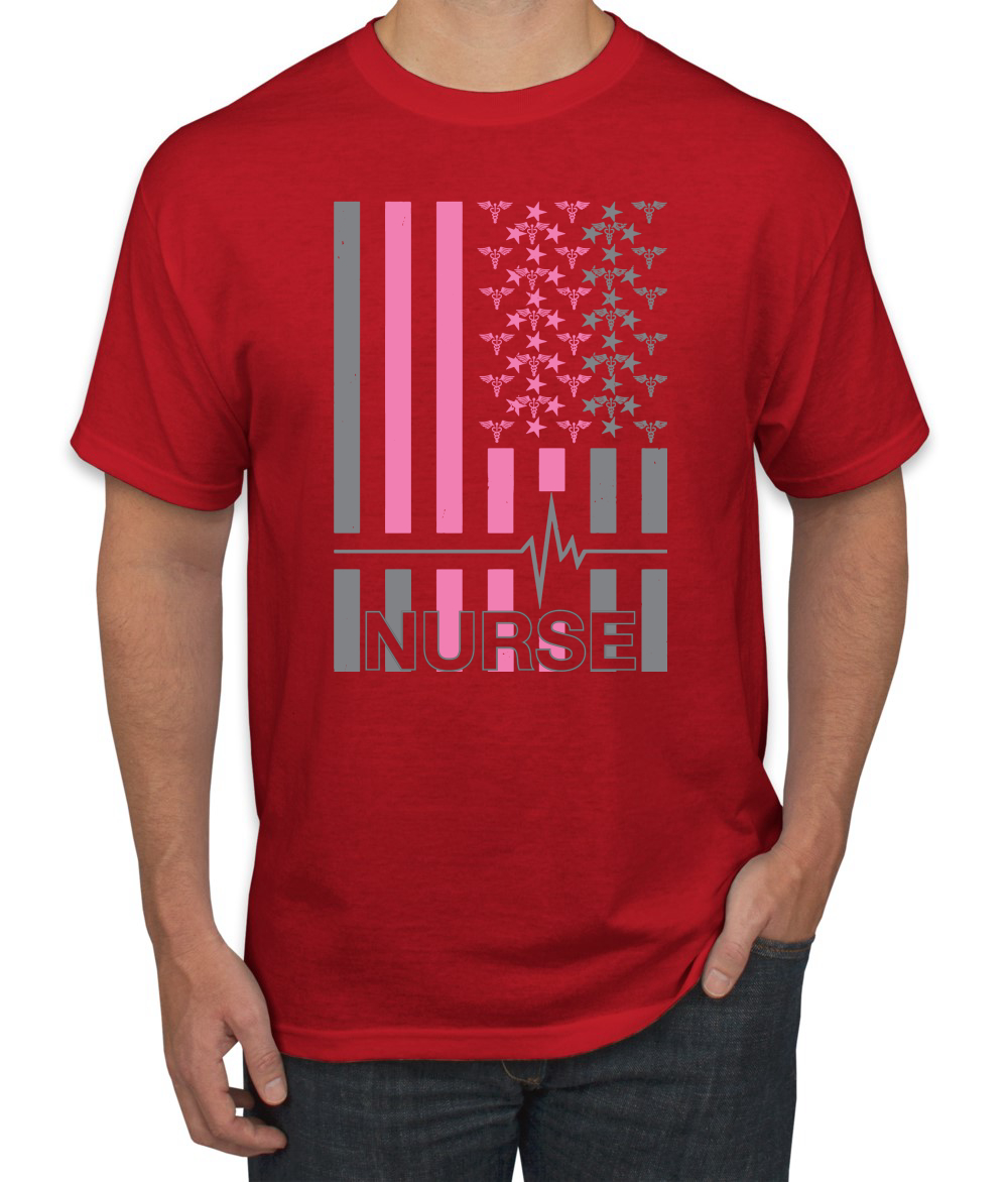 Camiseta gráfica Nurse Flag Heartbeat héroe cuidador enfermera hombre - Imagen 17 de 23