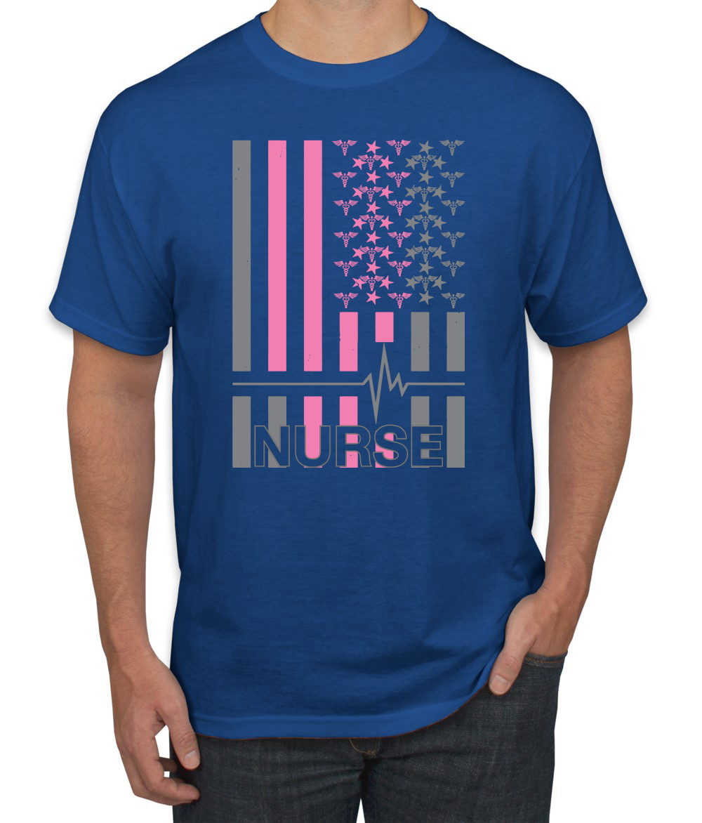 Camiseta gráfica Nurse Flag Heartbeat héroe cuidador enfermera hombre - Imagen 18 de 23