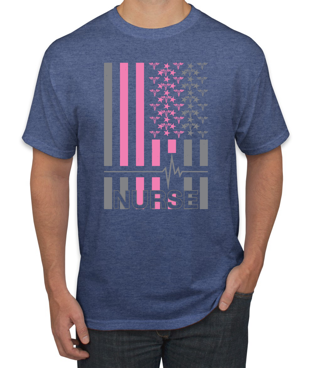 Camiseta gráfica Nurse Flag Heartbeat héroe cuidador enfermera hombre - Imagen 21 de 23