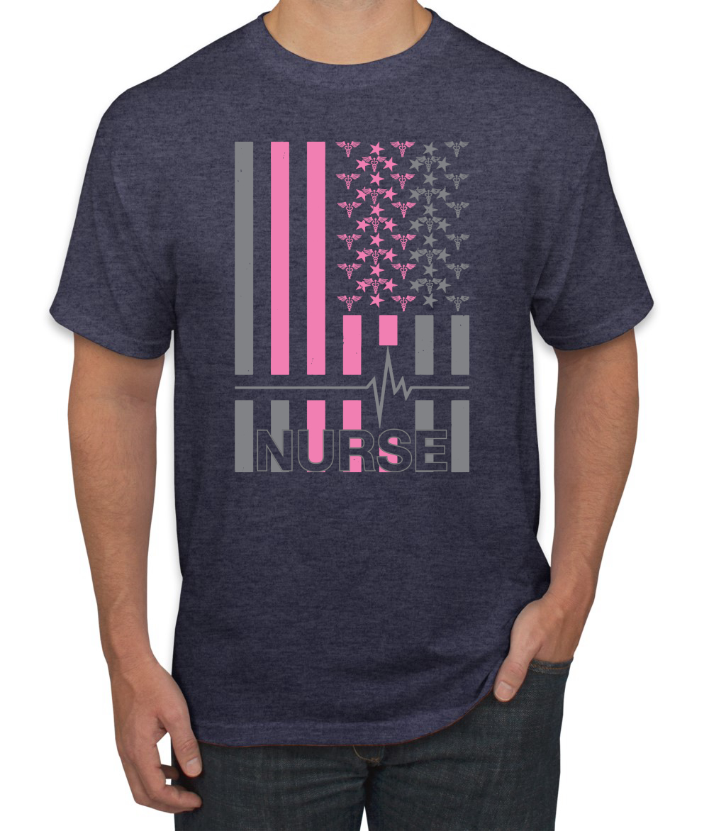 Camiseta gráfica Nurse Flag Heartbeat héroe cuidador enfermera hombre - Imagen 22 de 23
