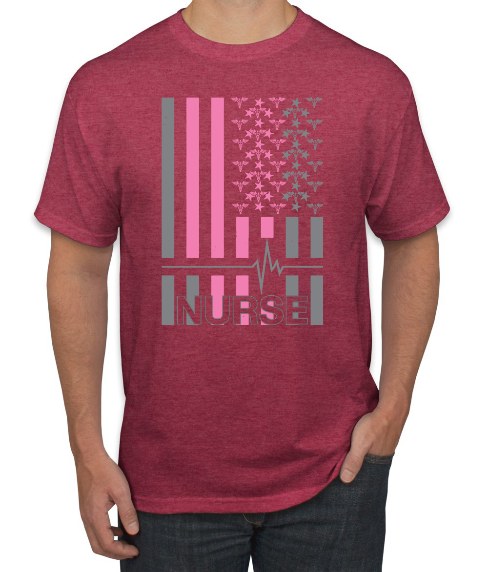 Camiseta gráfica Nurse Flag Heartbeat héroe cuidador enfermera hombre - Imagen 23 de 23