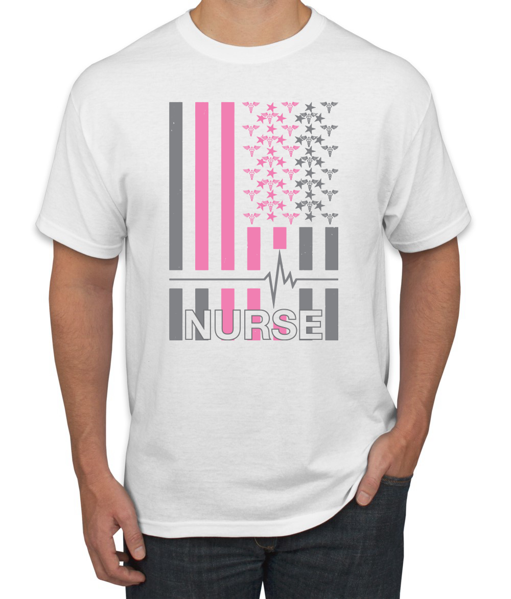 Camiseta gráfica Nurse Flag Heartbeat héroe cuidador enfermera hombre - Imagen 19 de 23