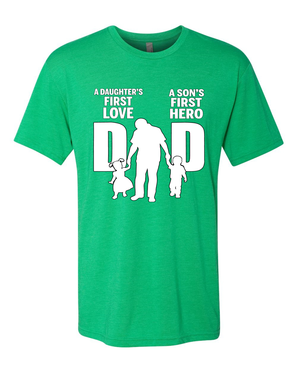 Camiseta Dad Daughters First Love Sons First Hero Hombres Premium Tri Mezcla - Imagen 3 de 9