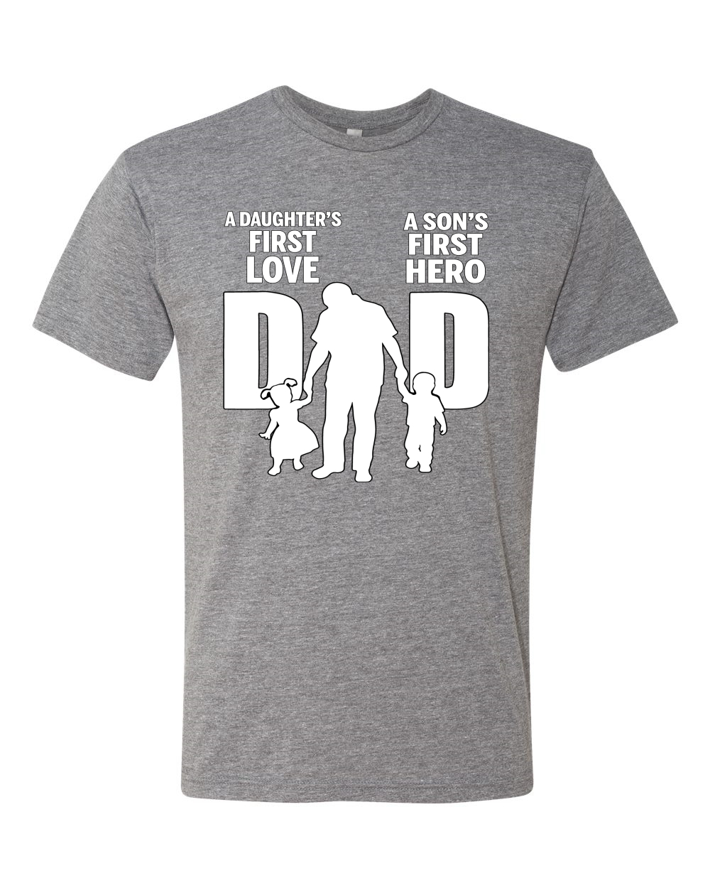 Camiseta Dad Daughters First Love Sons First Hero Hombres Premium Tri Mezcla - Imagen 4 de 9
