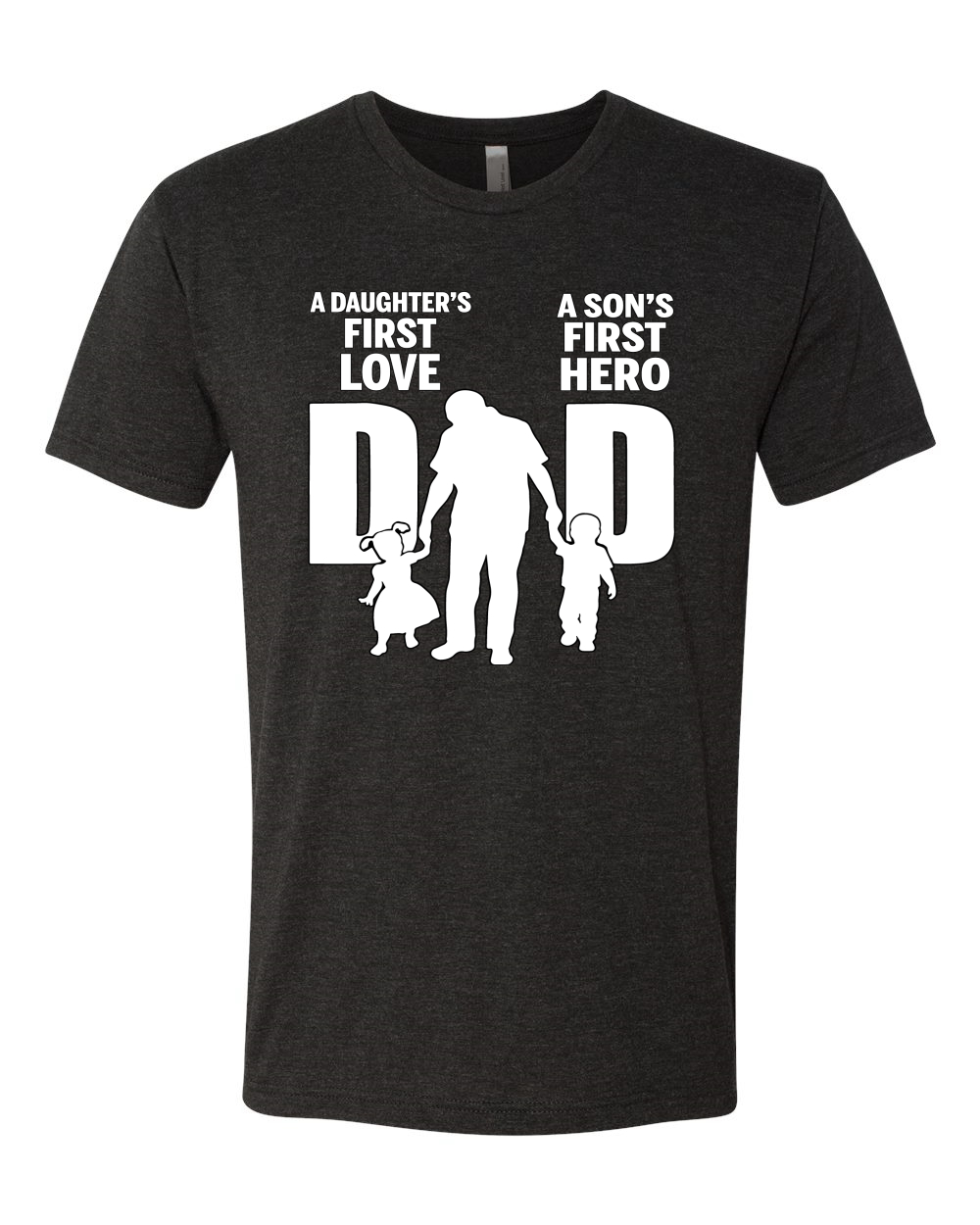 Camiseta Dad Daughters First Love Sons First Hero Hombres Premium Tri Mezcla - Imagen 5 de 9