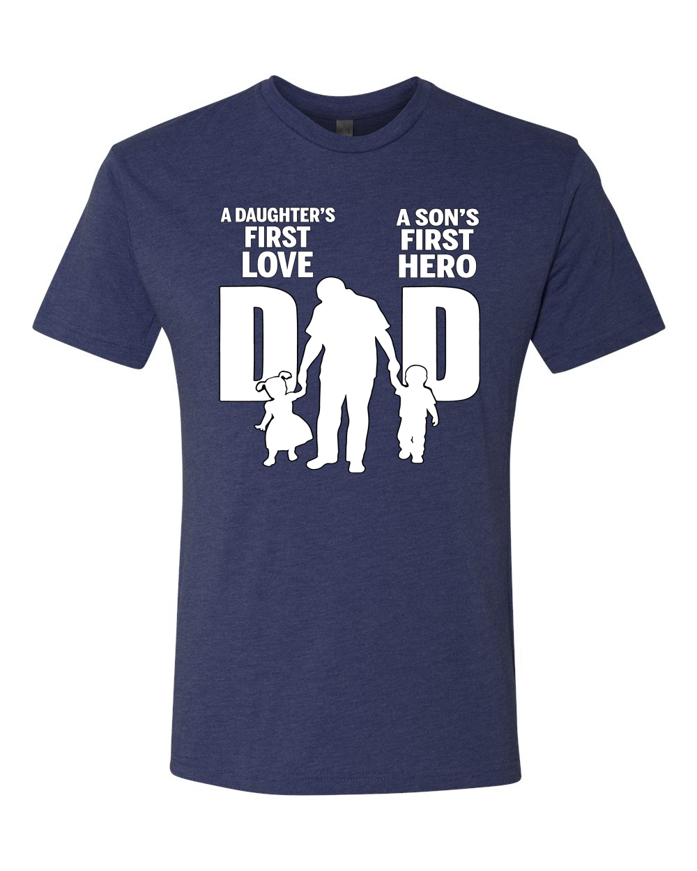 Camiseta Dad Daughters First Love Sons First Hero Hombres Premium Tri Mezcla - Imagen 6 de 9
