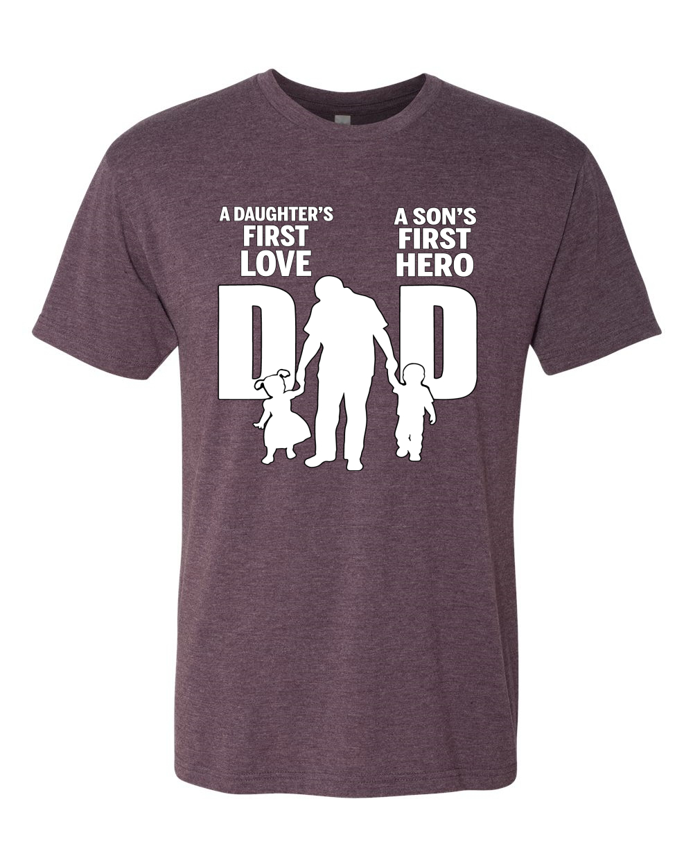 Camiseta Dad Daughters First Love Sons First Hero Hombres Premium Tri Mezcla - Imagen 7 de 9