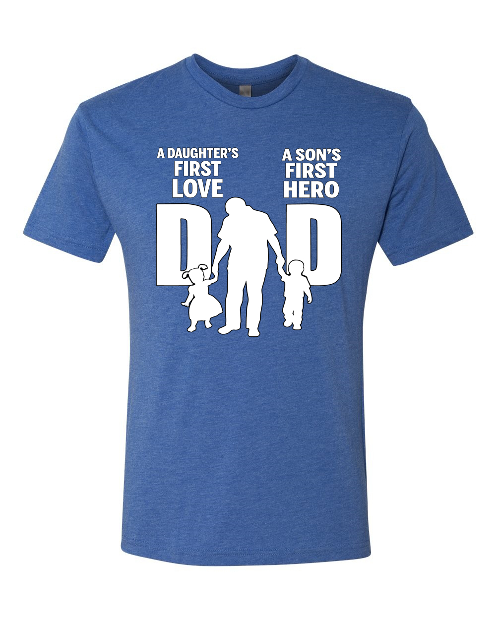 Camiseta Dad Daughters First Love Sons First Hero Hombres Premium Tri Mezcla - Imagen 9 de 9