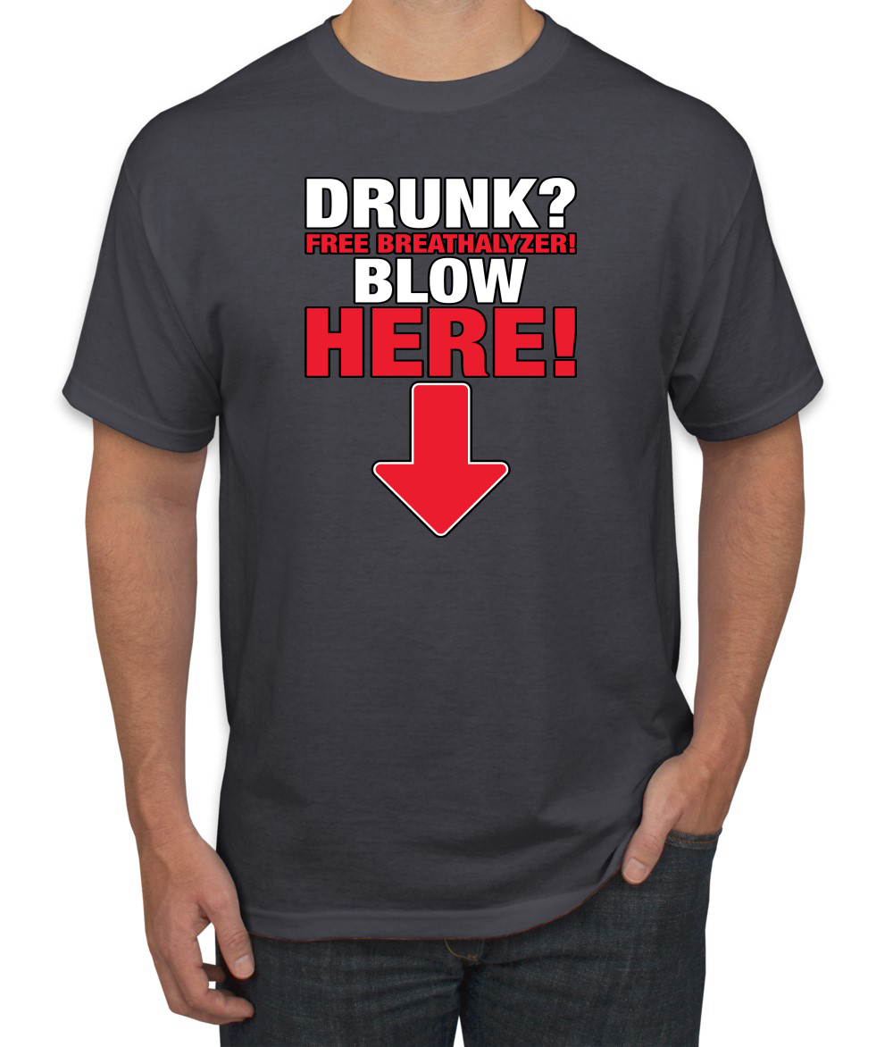 ¡Almímetro gratis! Camiseta Blow Here Humor para hombre - Imagen 3 de 27