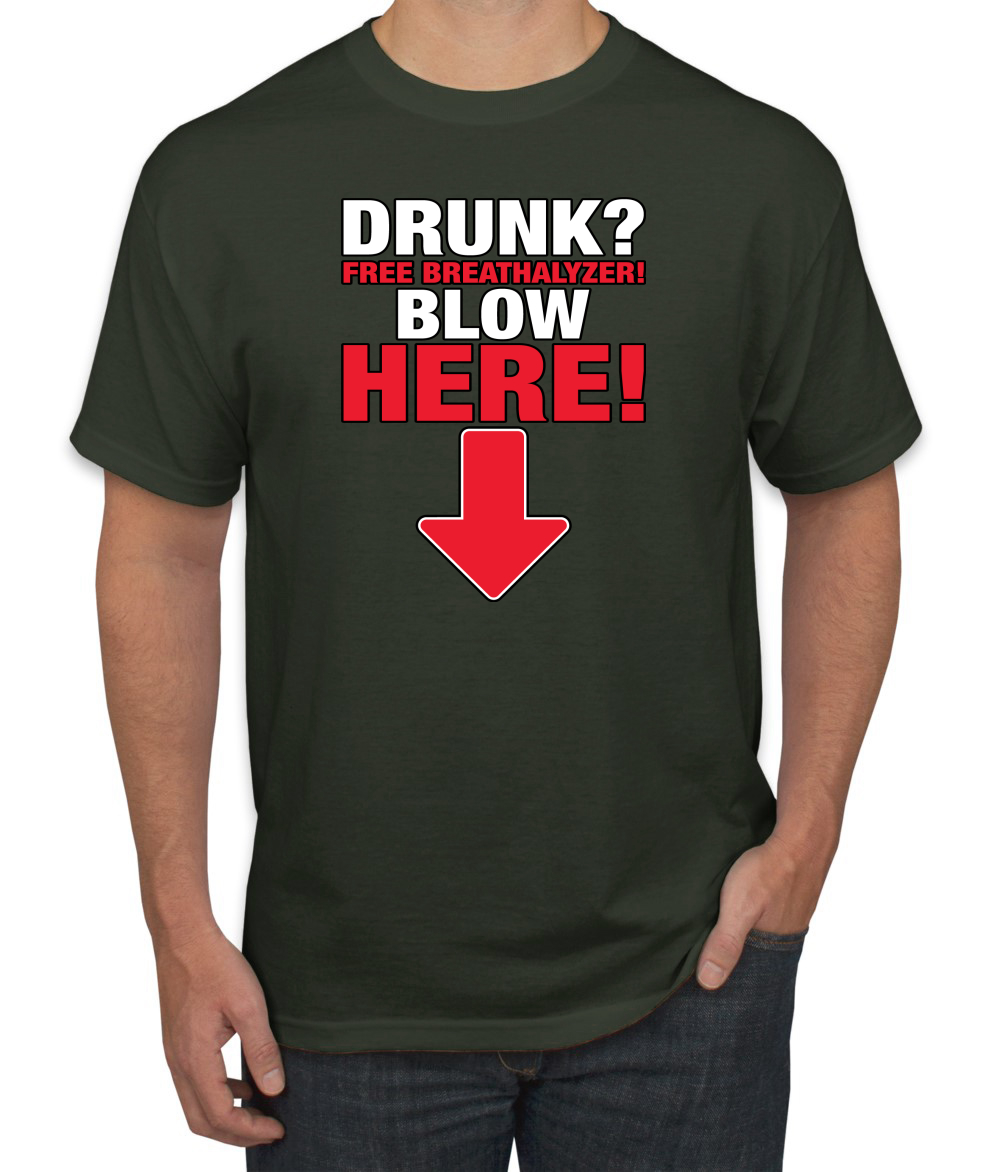 ¡Almímetro gratis! Camiseta Blow Here Humor para hombre - Imagen 4 de 27