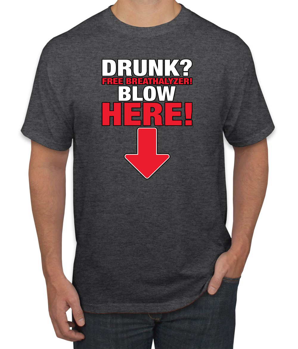 ¡Almímetro gratis! Camiseta Blow Here Humor para hombre - Imagen 6 de 27