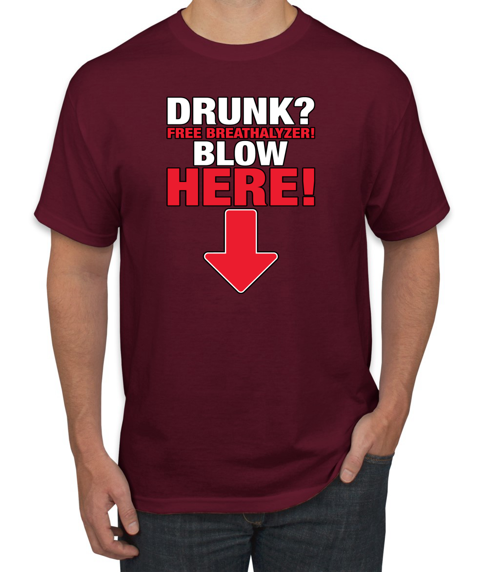 ¡Almímetro gratis! Camiseta Blow Here Humor para hombre - Imagen 10 de 27