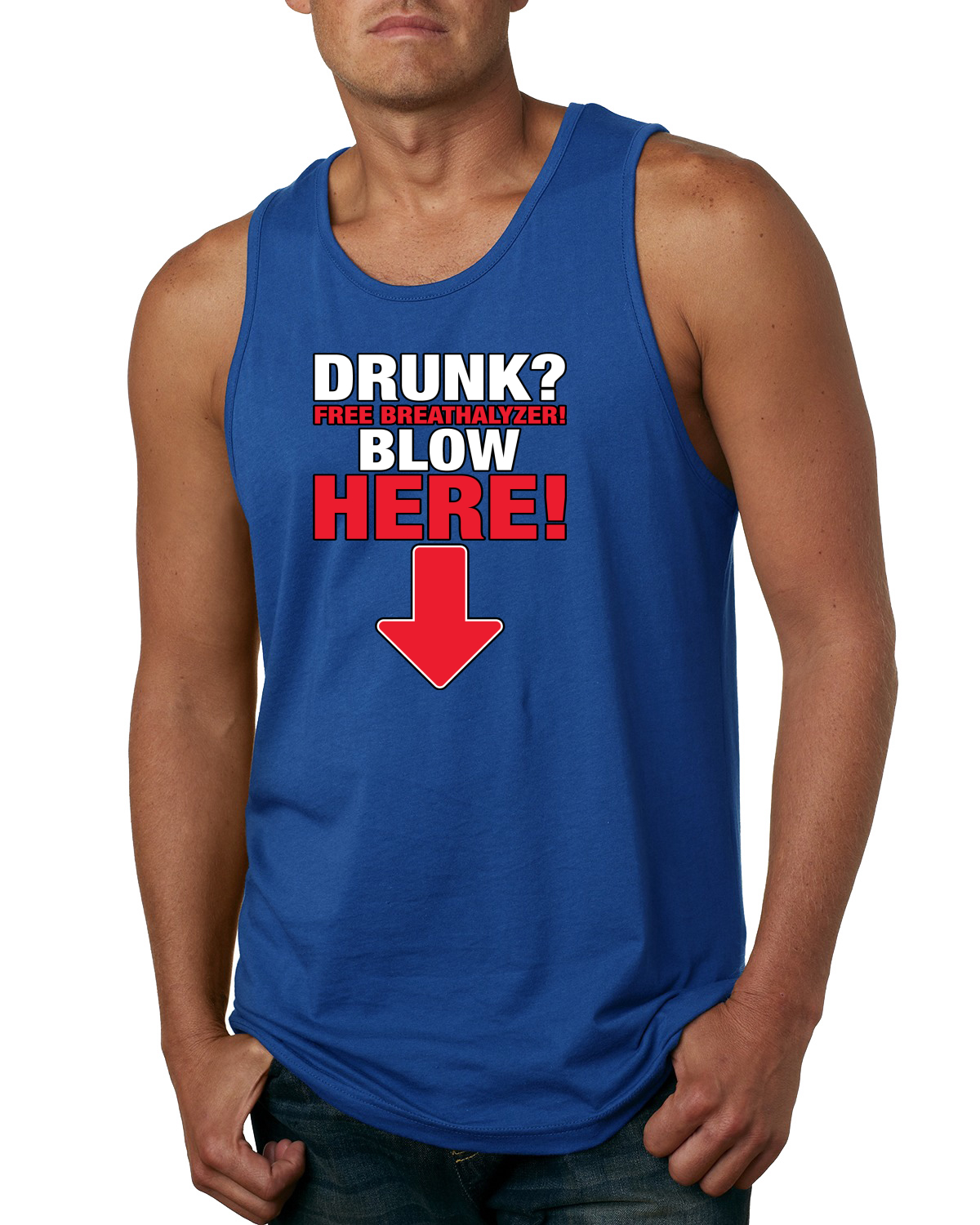 Free Breathalyzer! Blow Here Humor Men Tank Top eBay