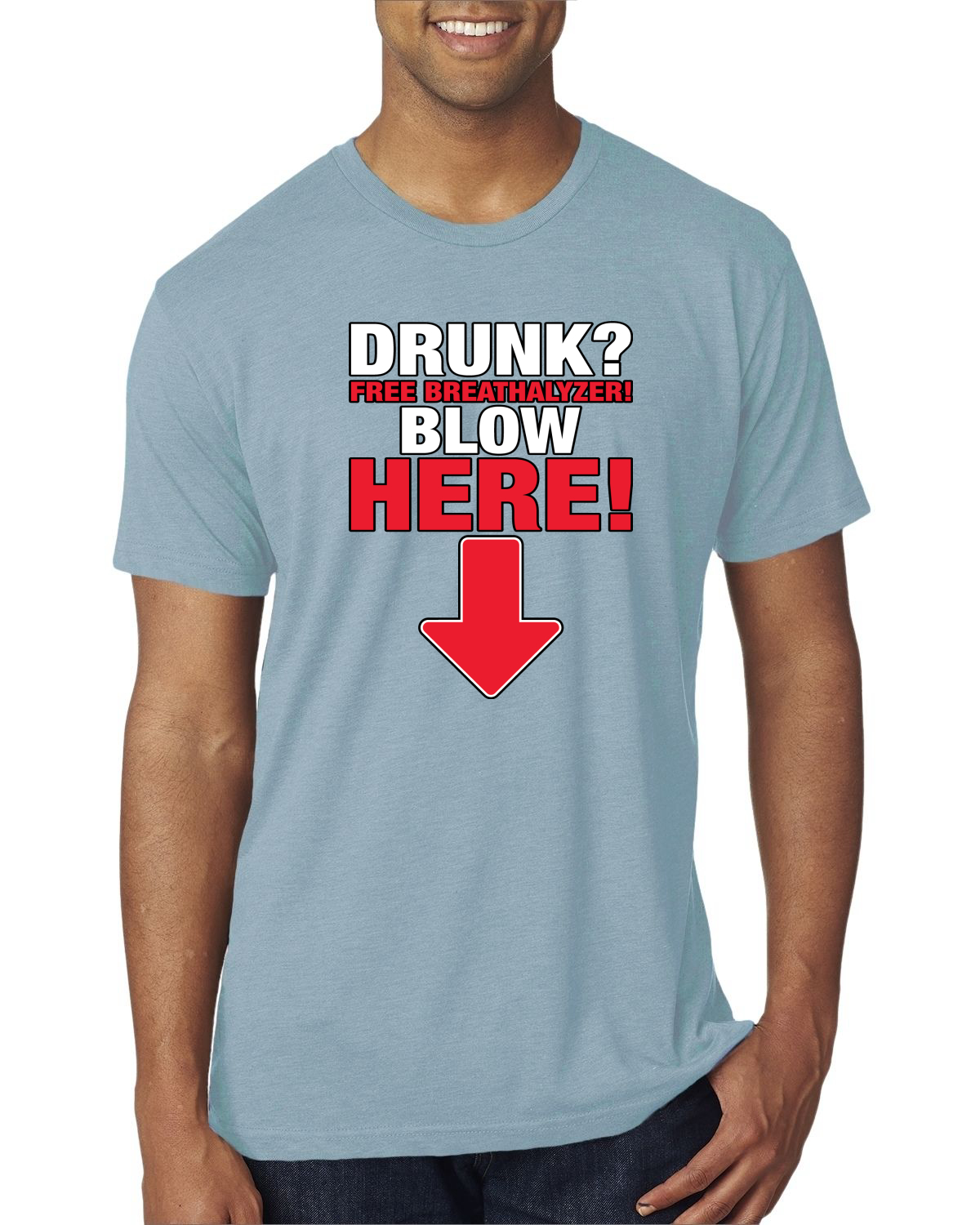 ¡Almímetro gratis! Camiseta Blow Here Humor Hombre Premium Tri Blend - Imagen 15 de 16