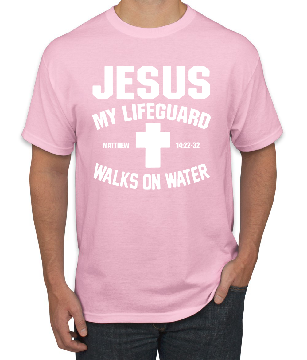 Jesus My Lifeguard Walks on Water Matthew 14:22l Men T-Shirt - Picture 9 of 27