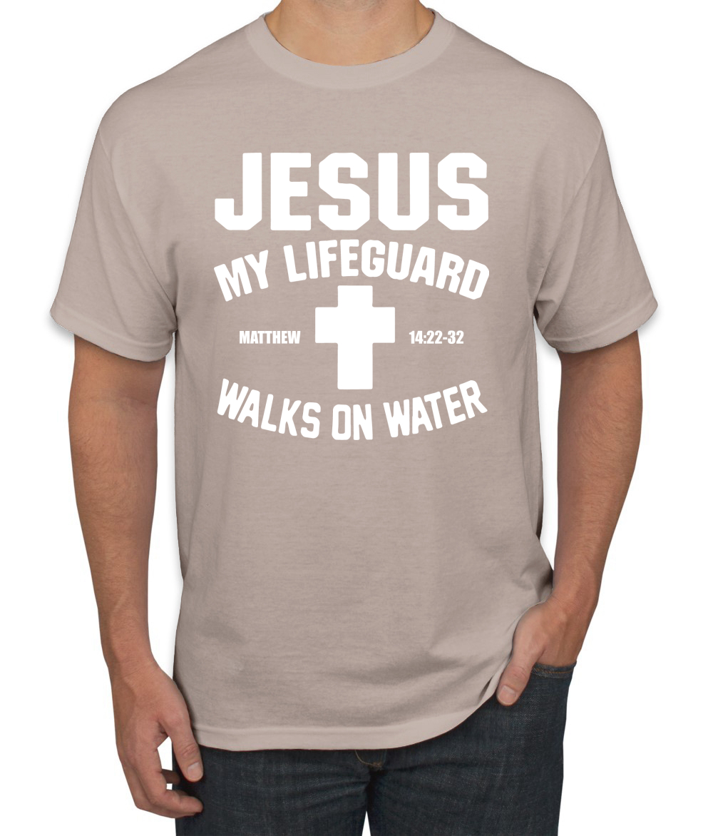Jesus My Lifeguard Walks on Water Matthew 14:22l Men T-Shirt - Picture 27 of 27