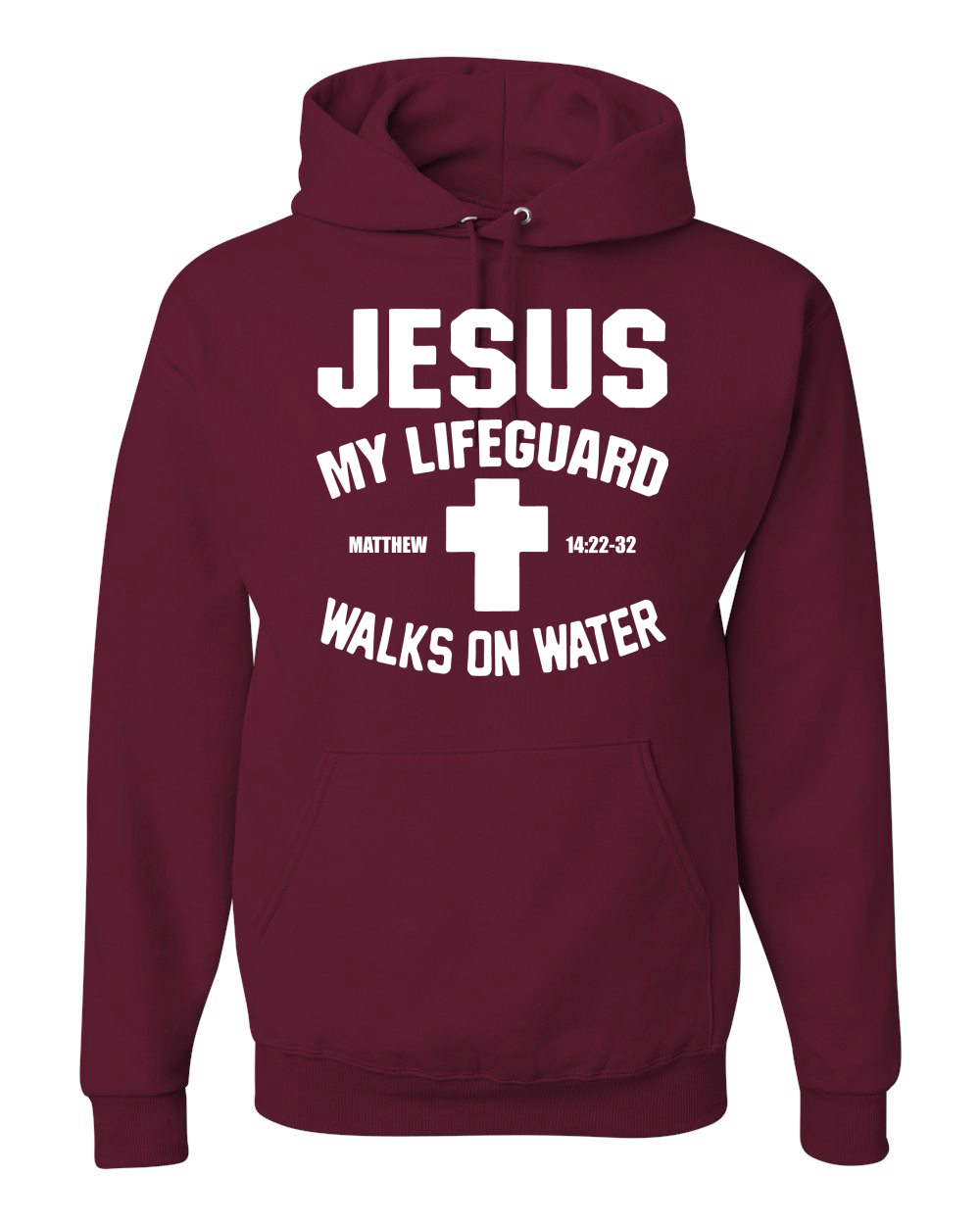 Jesus My Lifeguard Walks on Water Matthew 14:22l Unisex Hoodie Sweatshirt - Picture 10 of 27