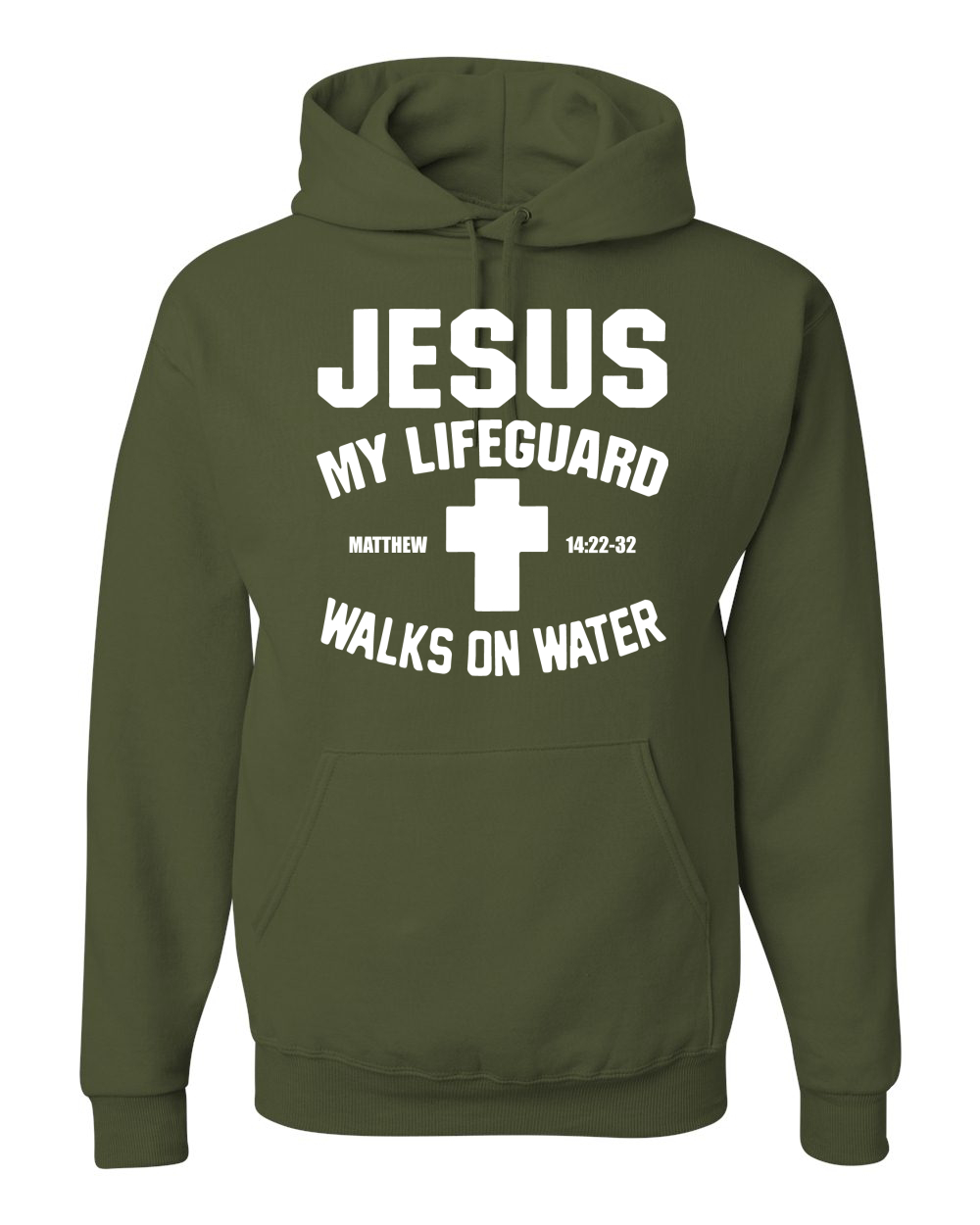 Jesus My Lifeguard Walks on Water Matthew 14:22l Unisex Hoodie Sweatshirt - Picture 24 of 27