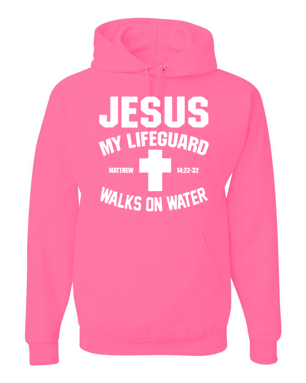 Jesus My Lifeguard Walks on Water Matthew 14:22l Unisex Hoodie Sweatshirt - Picture 12 of 27