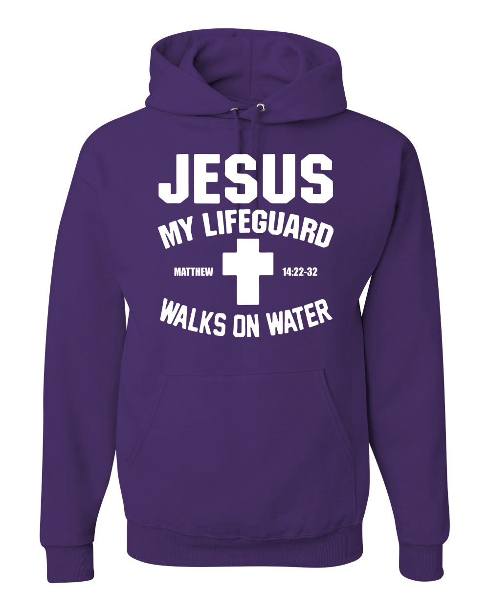 Jesus My Lifeguard Walks on Water Matthew 14:22l Unisex Hoodie Sweatshirt - Picture 14 of 27