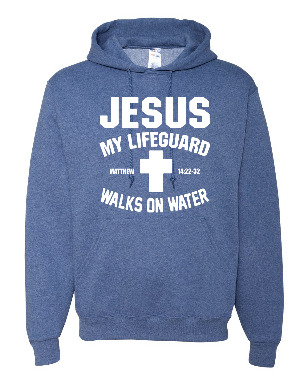 Jesus My Lifeguard Walks on Water Matthew 14:22l Unisex Hoodie Sweatshirt - Picture 17 of 27
