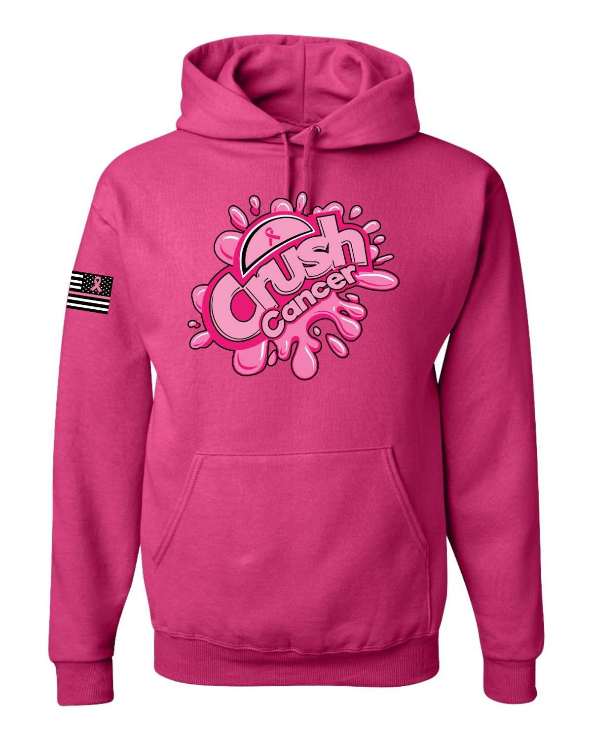 Collection Designs Breast Cancer Awareness US Flag Pride Unisex Pink Sweatshirt