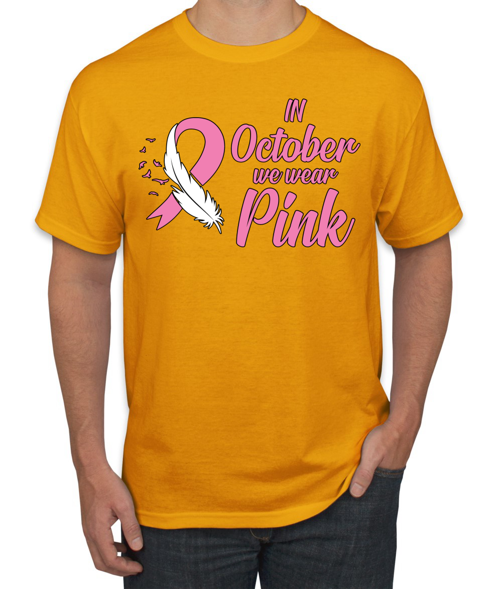 En Octubre We Wear Camiseta Rosa Concientización sobre el Cáncer de Mama Hombres - Imagen 7 de 25