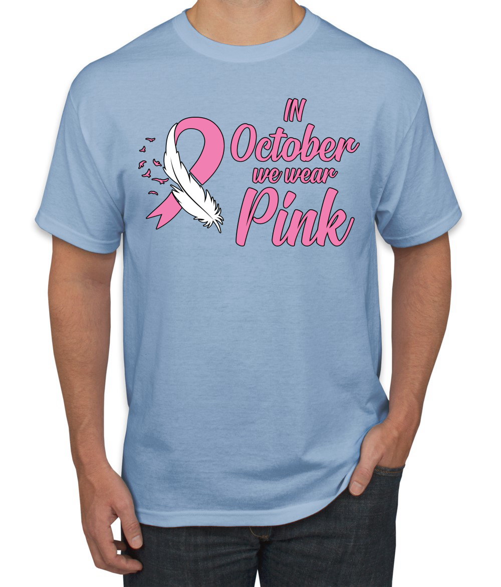 En Octubre We Wear Camiseta Rosa Concientización sobre el Cáncer de Mama Hombres - Imagen 11 de 25