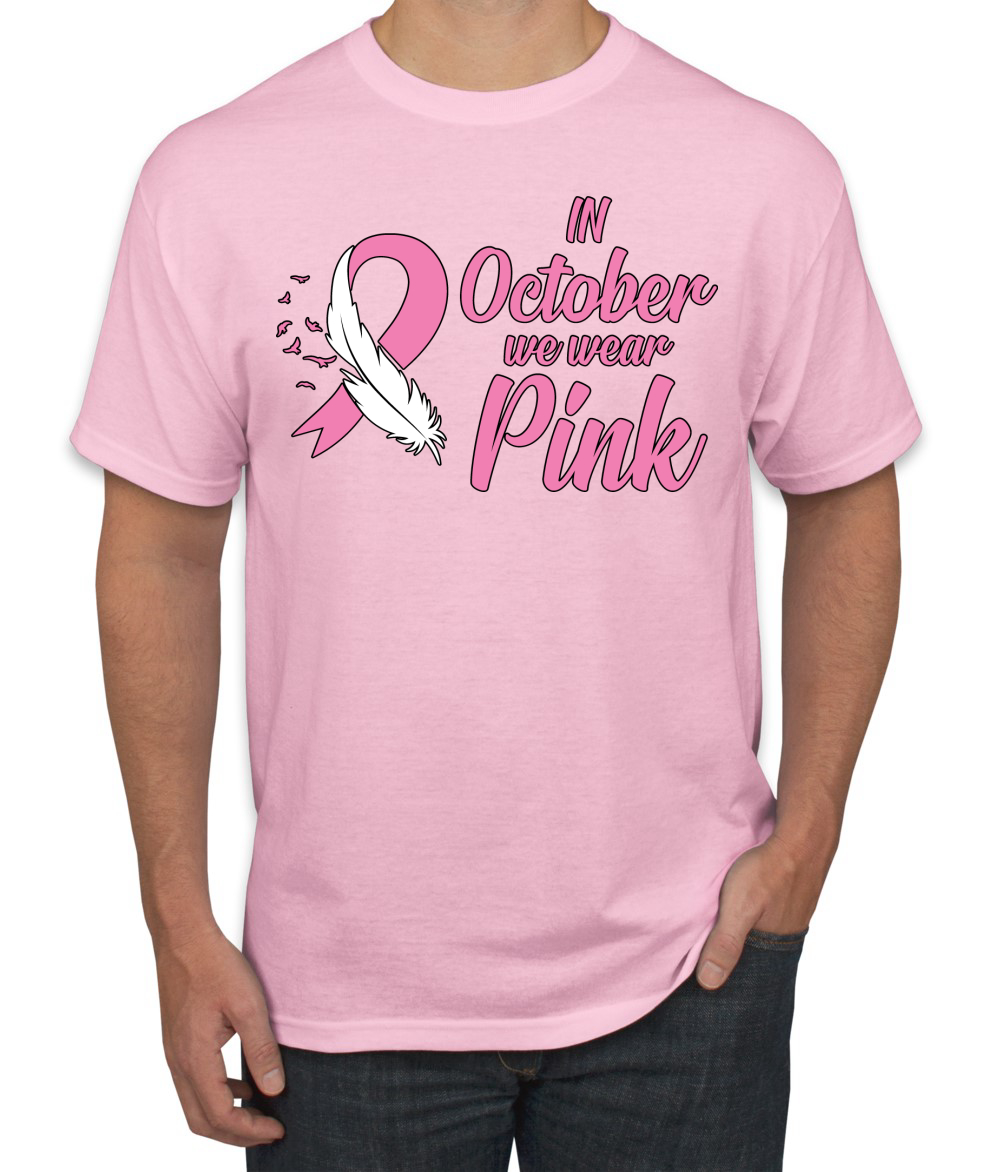 En Octubre We Wear Camiseta Rosa Concientización sobre el Cáncer de Mama Hombres - Imagen 12 de 25