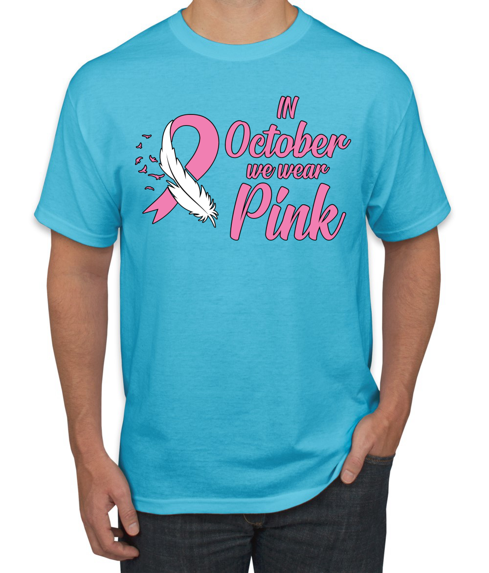 En Octubre We Wear Camiseta Rosa Concientización sobre el Cáncer de Mama Hombres - Imagen 13 de 25