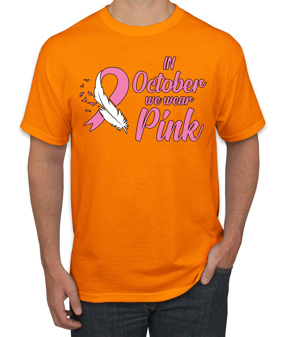 En Octubre We Wear Camiseta Rosa Concientización sobre el Cáncer de Mama Hombres - Imagen 18 de 25