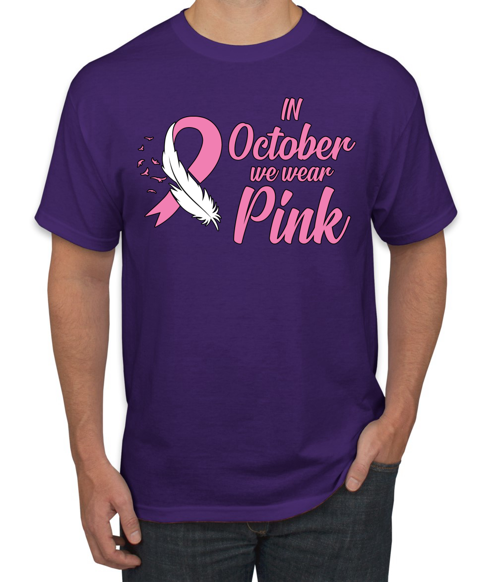 En Octubre We Wear Camiseta Rosa Concientización sobre el Cáncer de Mama Hombres - Imagen 19 de 25