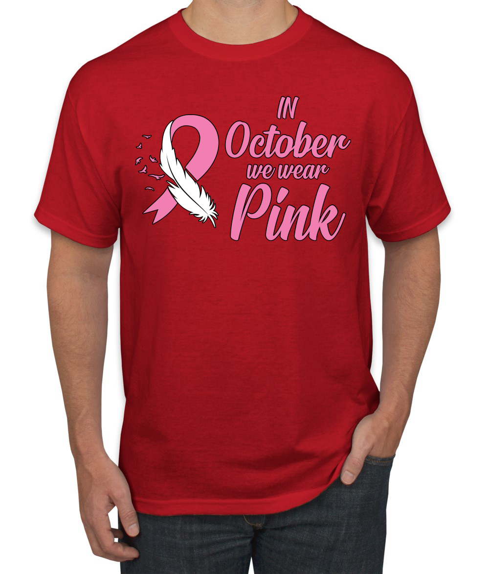 En Octubre We Wear Camiseta Rosa Concientización sobre el Cáncer de Mama Hombres - Imagen 20 de 25