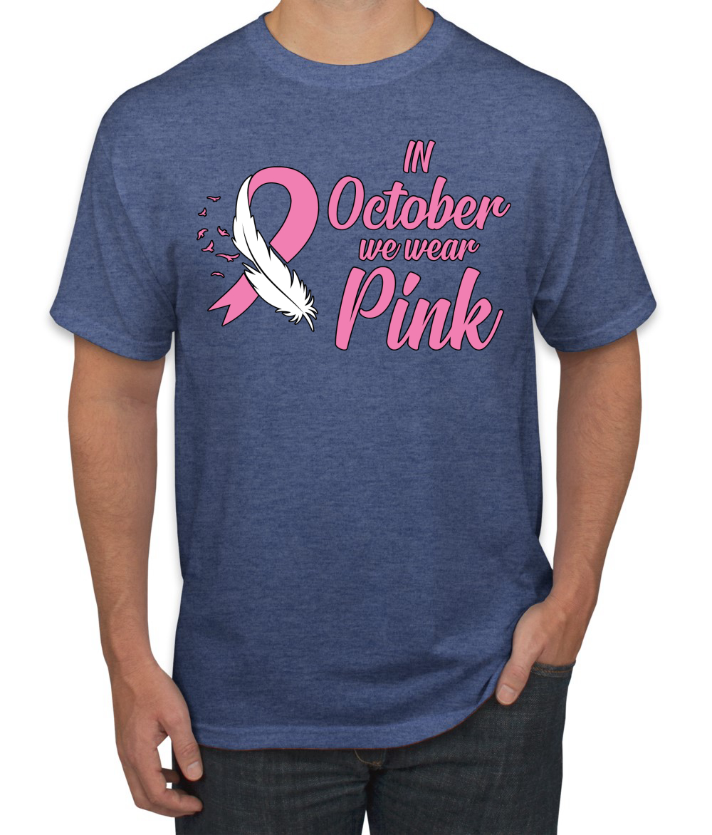En Octubre We Wear Camiseta Rosa Concientización sobre el Cáncer de Mama Hombres - Imagen 22 de 25
