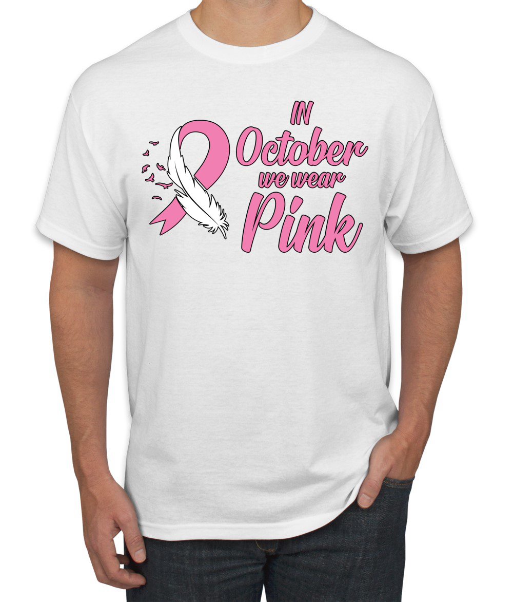 En Octubre We Wear Camiseta Rosa Concientización sobre el Cáncer de Mama Hombres - Imagen 25 de 25