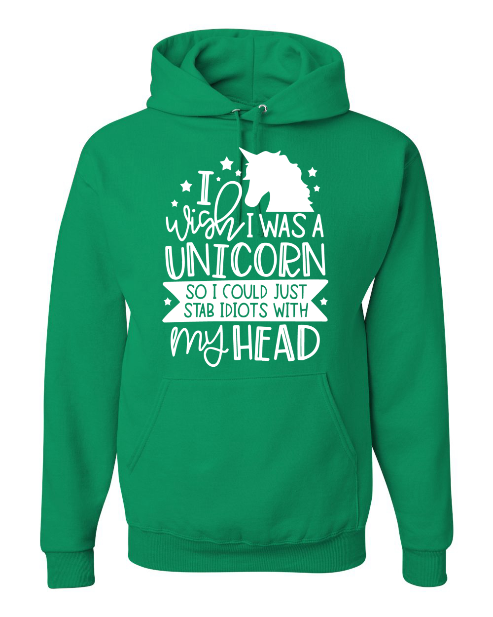 Funny Novelty Hoodie Hoody hooded Top I Wish I Was A Unicorn So I Could Stab P 