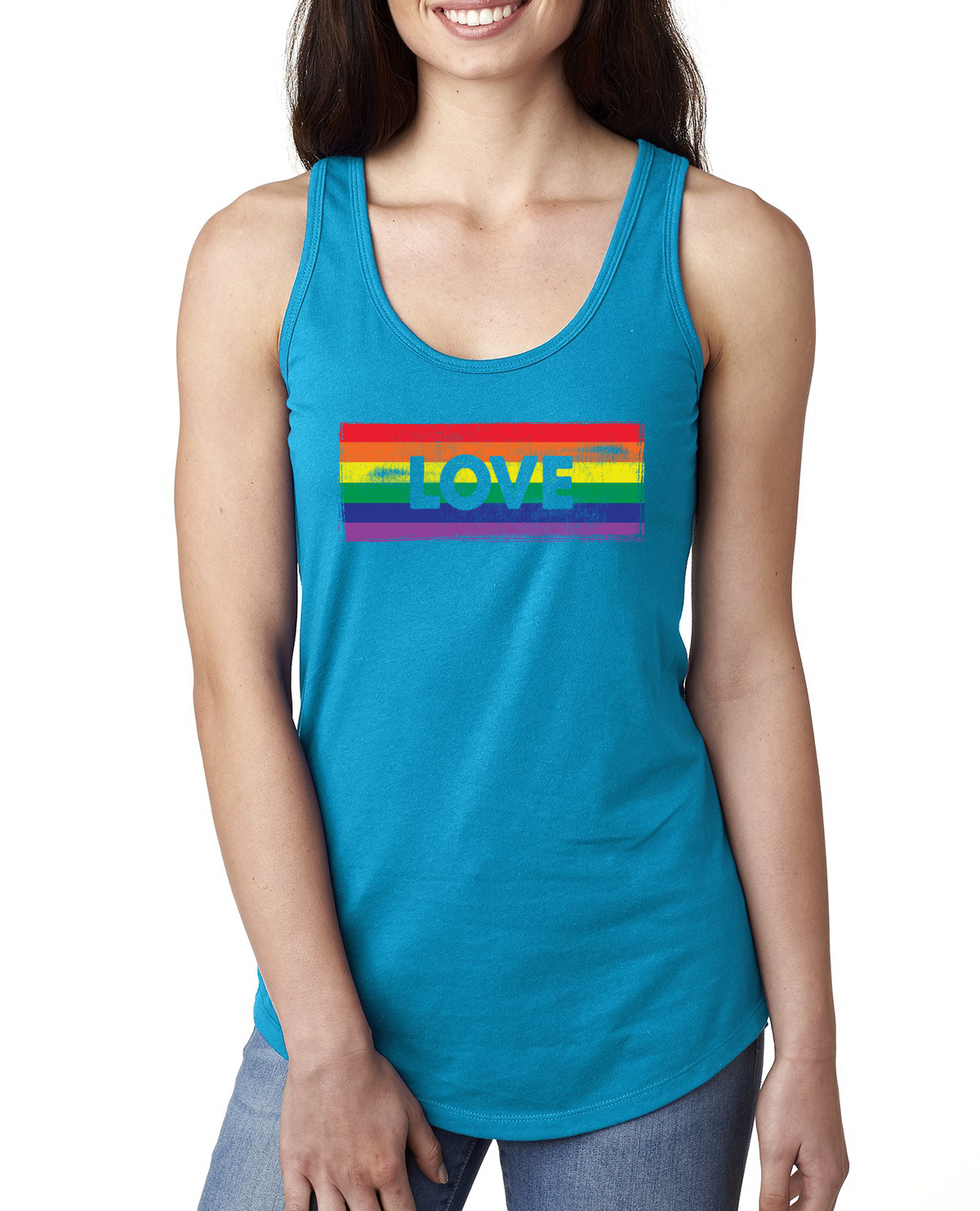 Lesbow Rainbow Flag Lesbian Rights & Equality LGBT Racerback Tank Top Gay Pride