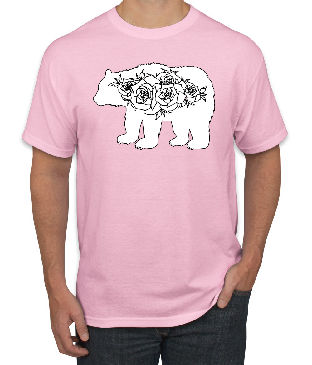 Bear Rose Animals Men's Crew Neck Cotton Blend Graphic Tee T-Shirt | eBay
