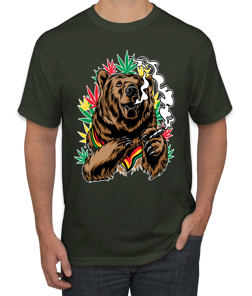 Camiseta gráfica para hombre Bear Rasta colores fumar marihuana hierba - Imagen 5 de 26