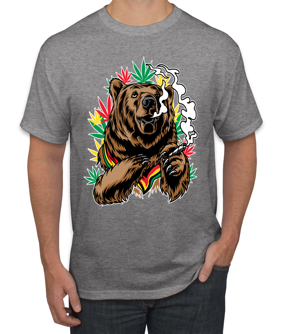 Camiseta gráfica para hombre Bear Rasta colores fumar marihuana hierba - Imagen 9 de 26