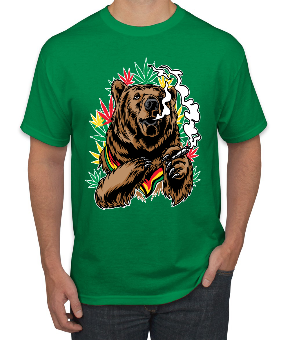 Camiseta gráfica para hombre Bear Rasta colores fumar marihuana hierba - Imagen 10 de 26