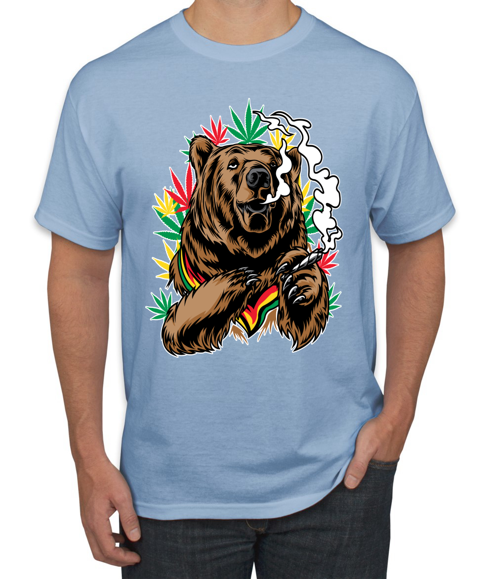 Camiseta gráfica para hombre Bear Rasta colores fumar marihuana hierba - Imagen 11 de 26