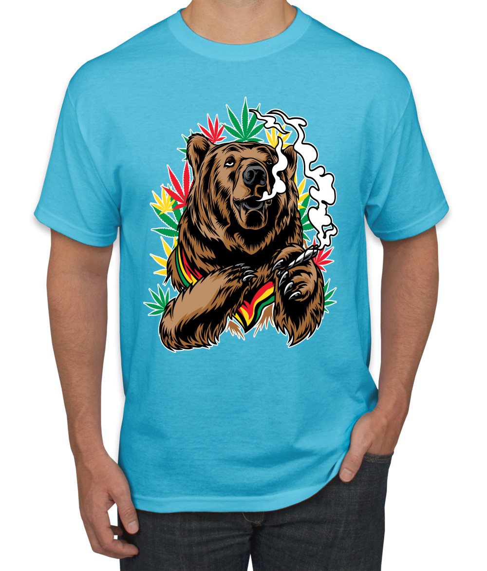 Camiseta gráfica para hombre Bear Rasta colores fumar marihuana hierba - Imagen 13 de 26
