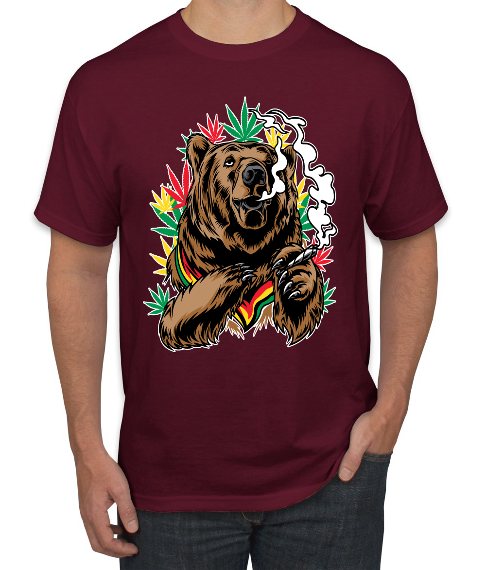 Camiseta gráfica para hombre Bear Rasta colores fumar marihuana hierba - Imagen 14 de 26