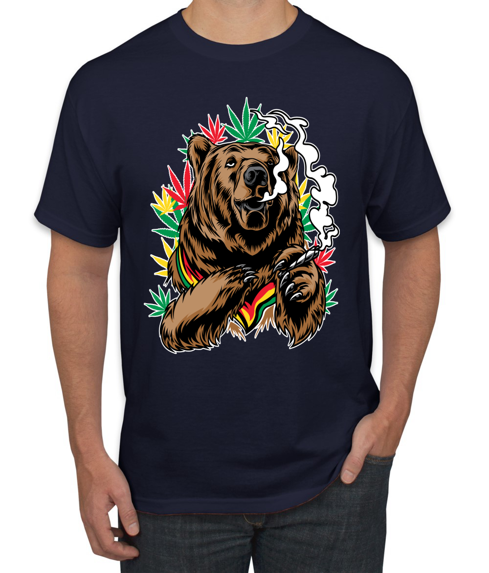 Camiseta gráfica para hombre Bear Rasta colores fumar marihuana hierba - Imagen 16 de 26