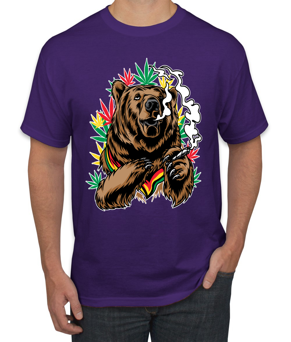 Camiseta gráfica para hombre Bear Rasta colores fumar marihuana hierba - Imagen 19 de 26