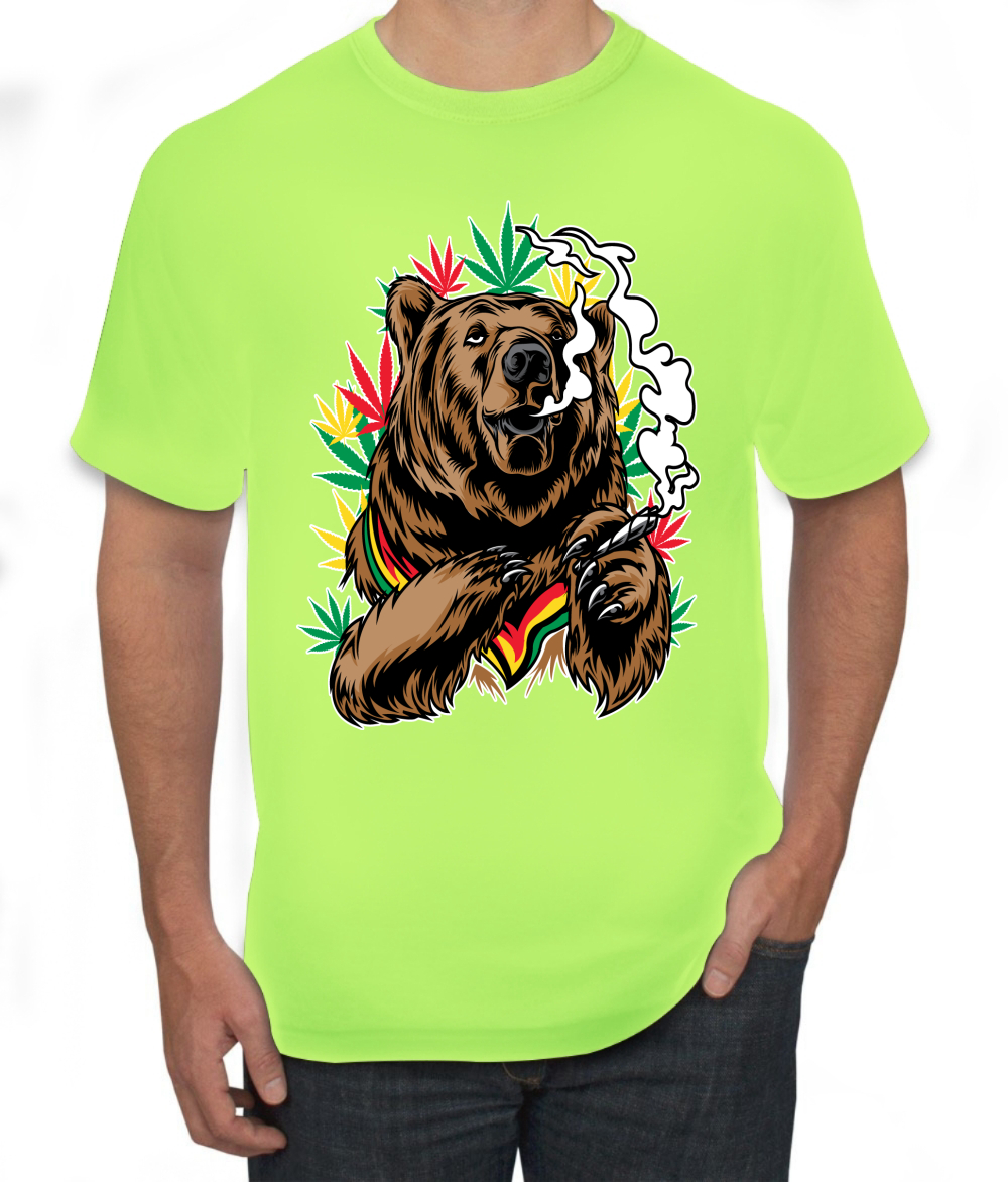 Camiseta gráfica para hombre Bear Rasta colores fumar marihuana hierba - Imagen 22 de 26